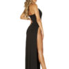 black low cut maxi dress