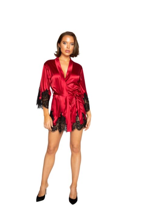 satin and lace robe