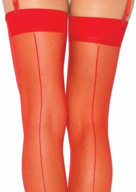 red sheer stockings